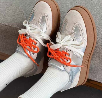 Genuine leather 5cm cushion sneakers