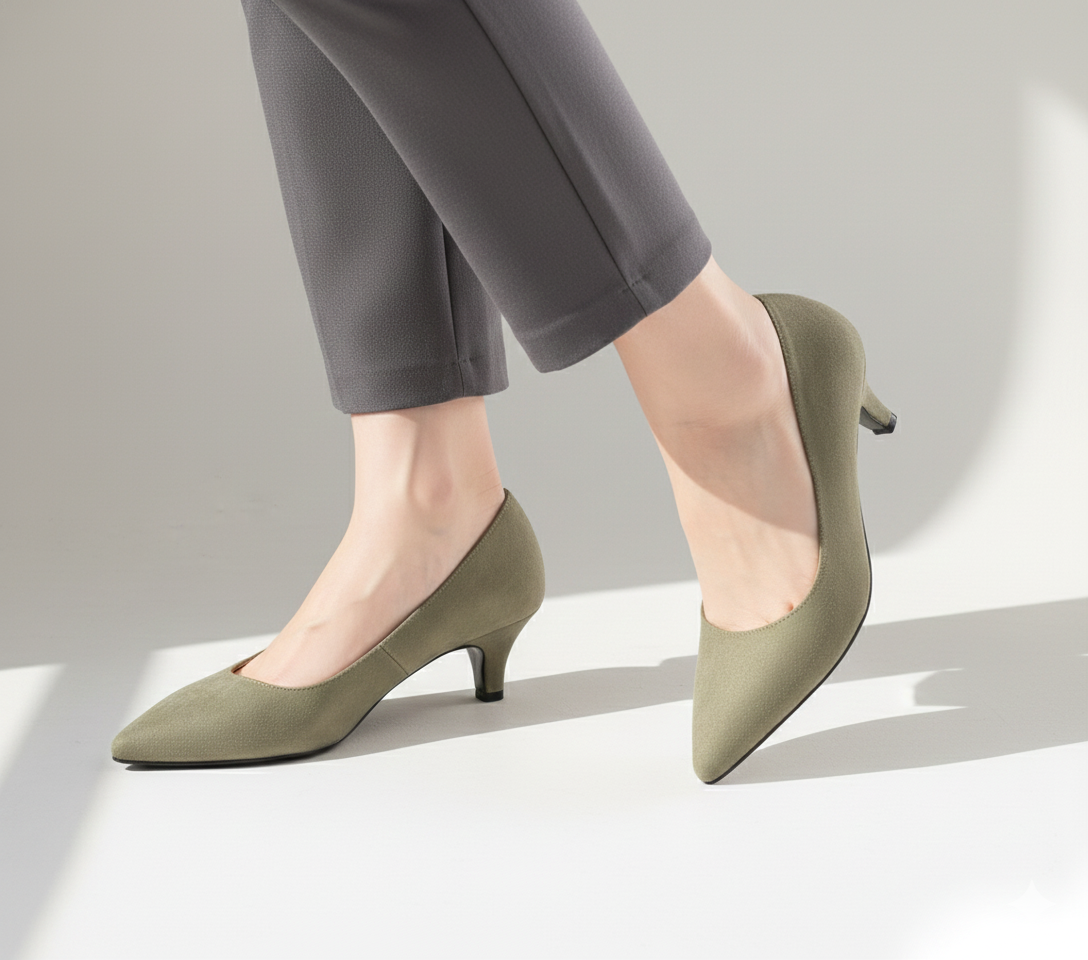 5cm Suede Stiletto Pump Heels Korean Factory Women's Handmade Shoes