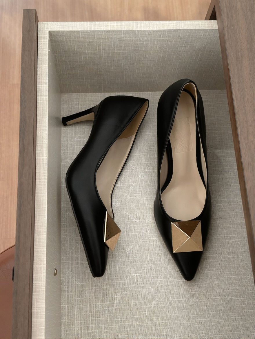 Pointed Toe Pyramid Stud Heels