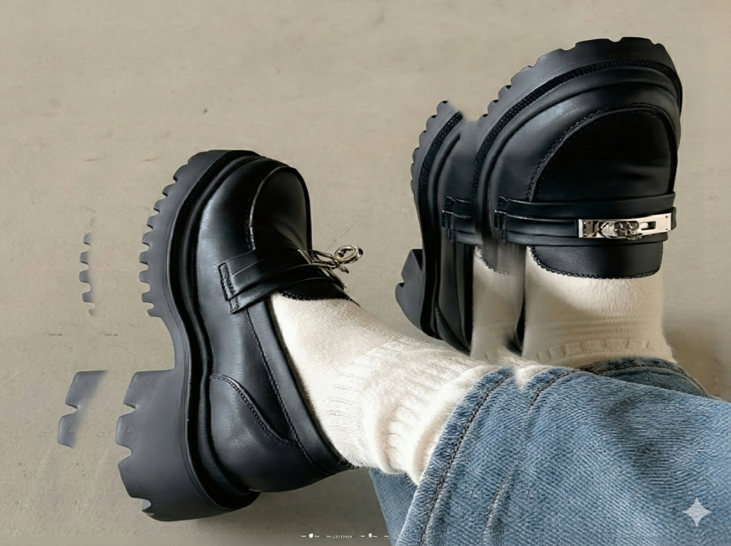 High-Quality Domestic Production Platform Buckle Loafers 5cm 204chom