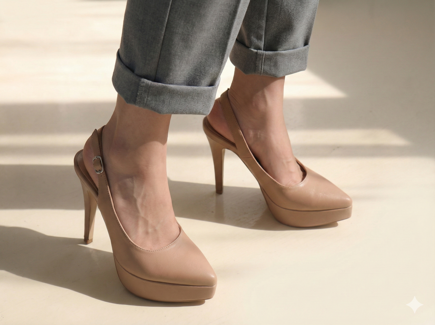 SEN-1801 Gabosi Plain Basic Slingback Heels