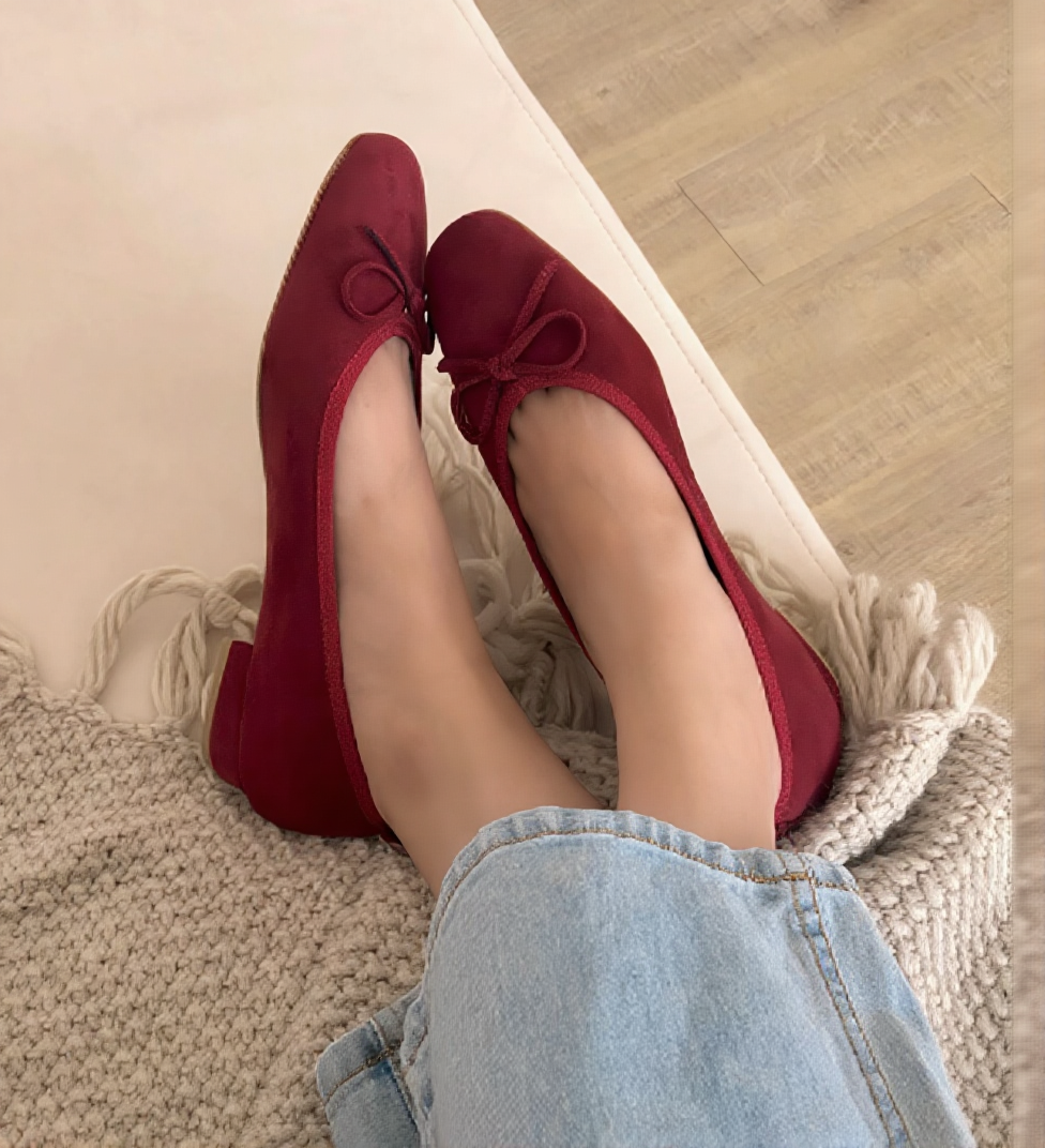 Fleece-lined Suede Winter Ribbon Fur Flat Shoes 2056