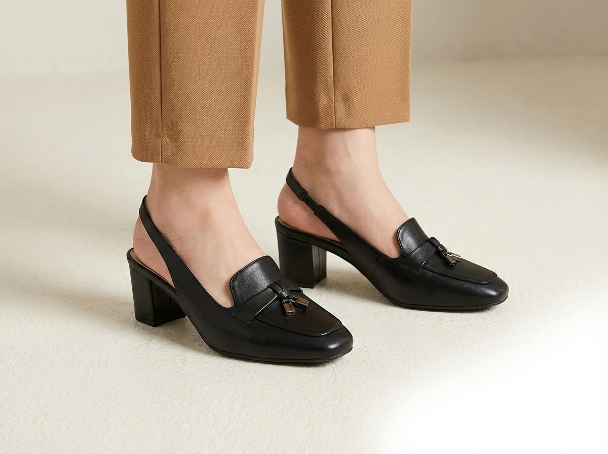 Slingback Square-Toe Loafers