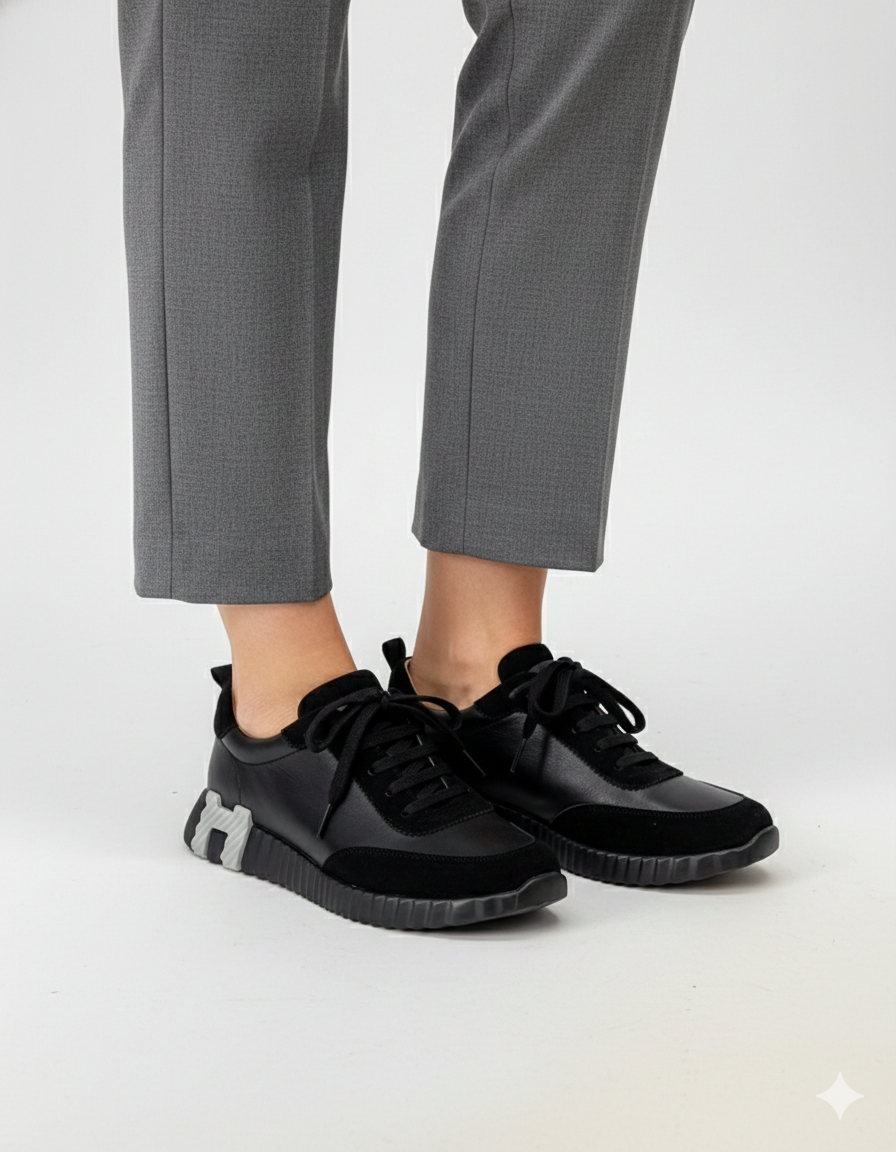 140 Italic Suede Combo Strap Slip-on